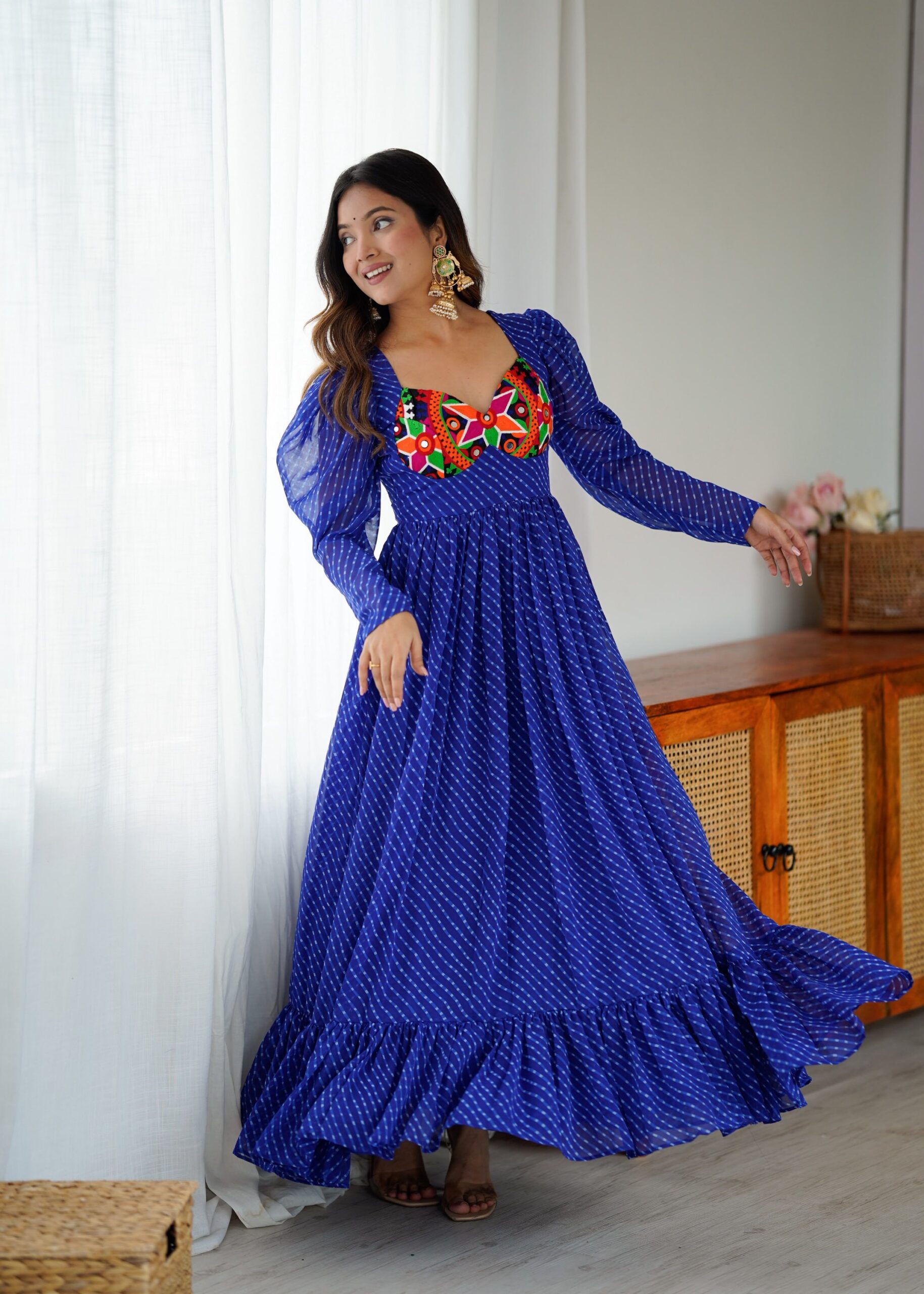 Navratri Special Patch Work Bandhani Kurti - Image 3