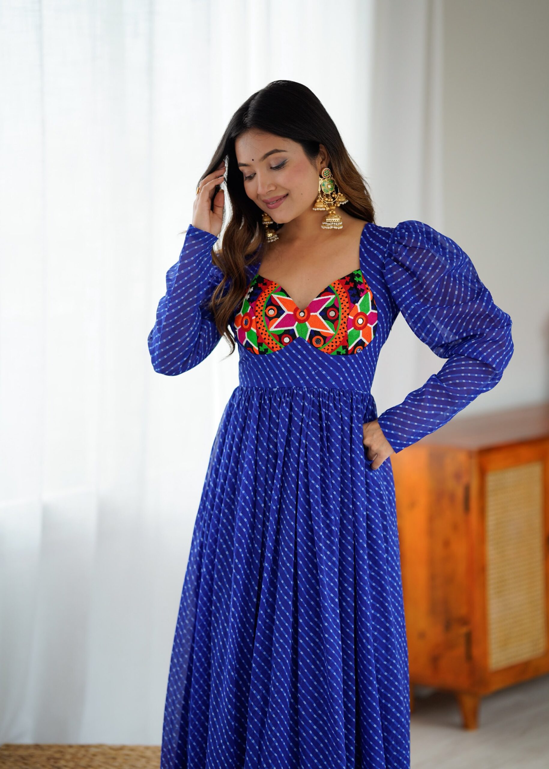 Navratri Special Patch Work Bandhani Kurti - Image 9