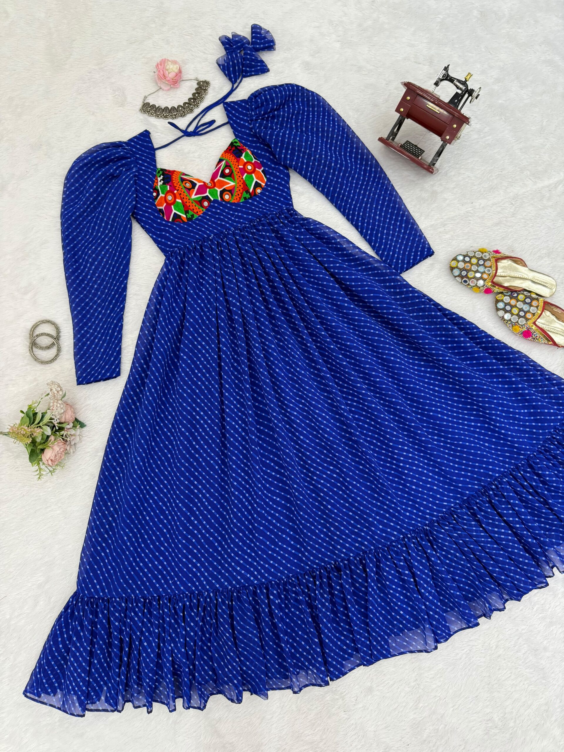 Navratri Special Patch Work Bandhani Kurti - Image 12