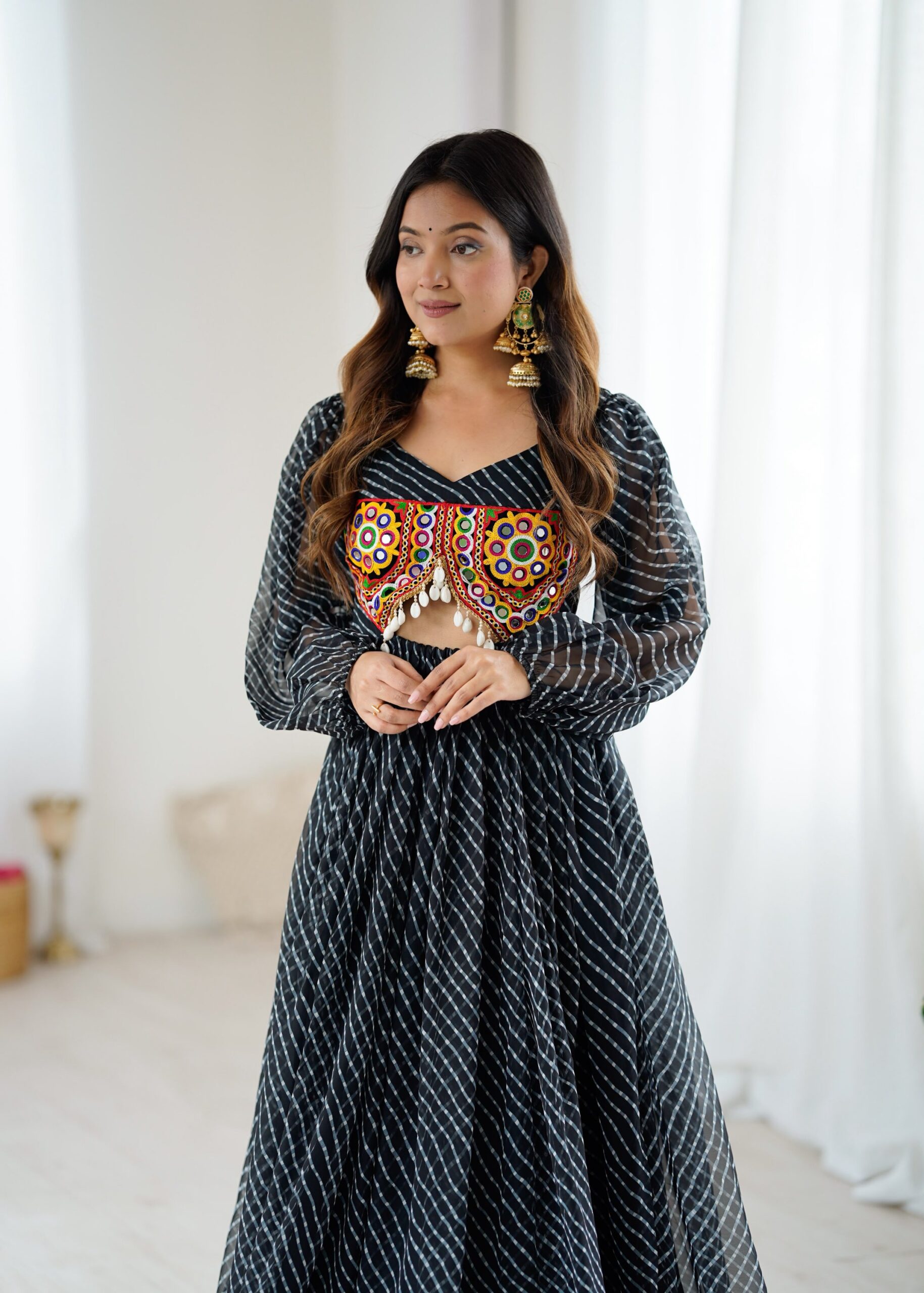 Navratri Special Patch Work Bandhani Kurti - Image 16