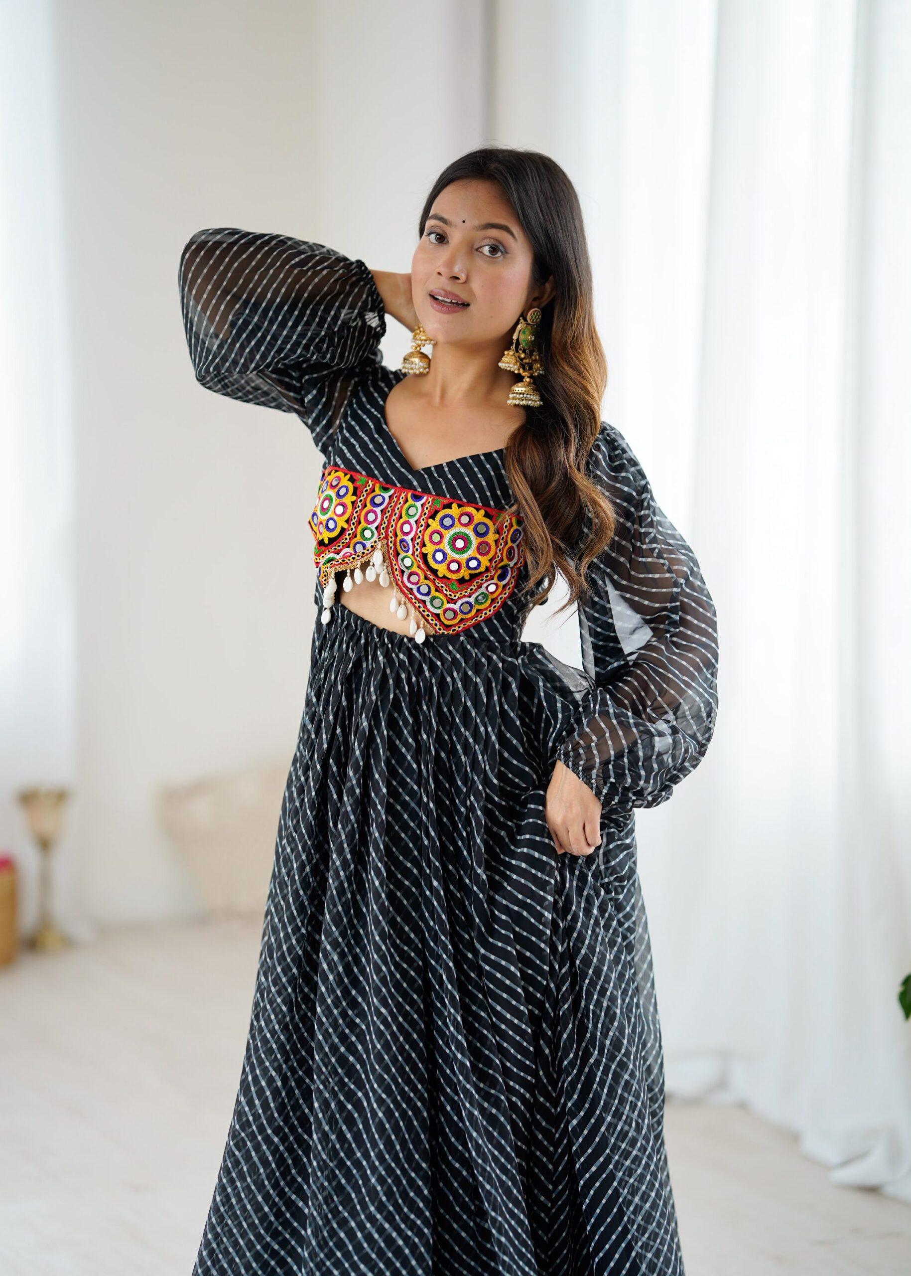 Navratri Special Patch Work Bandhani Kurti - Image 18