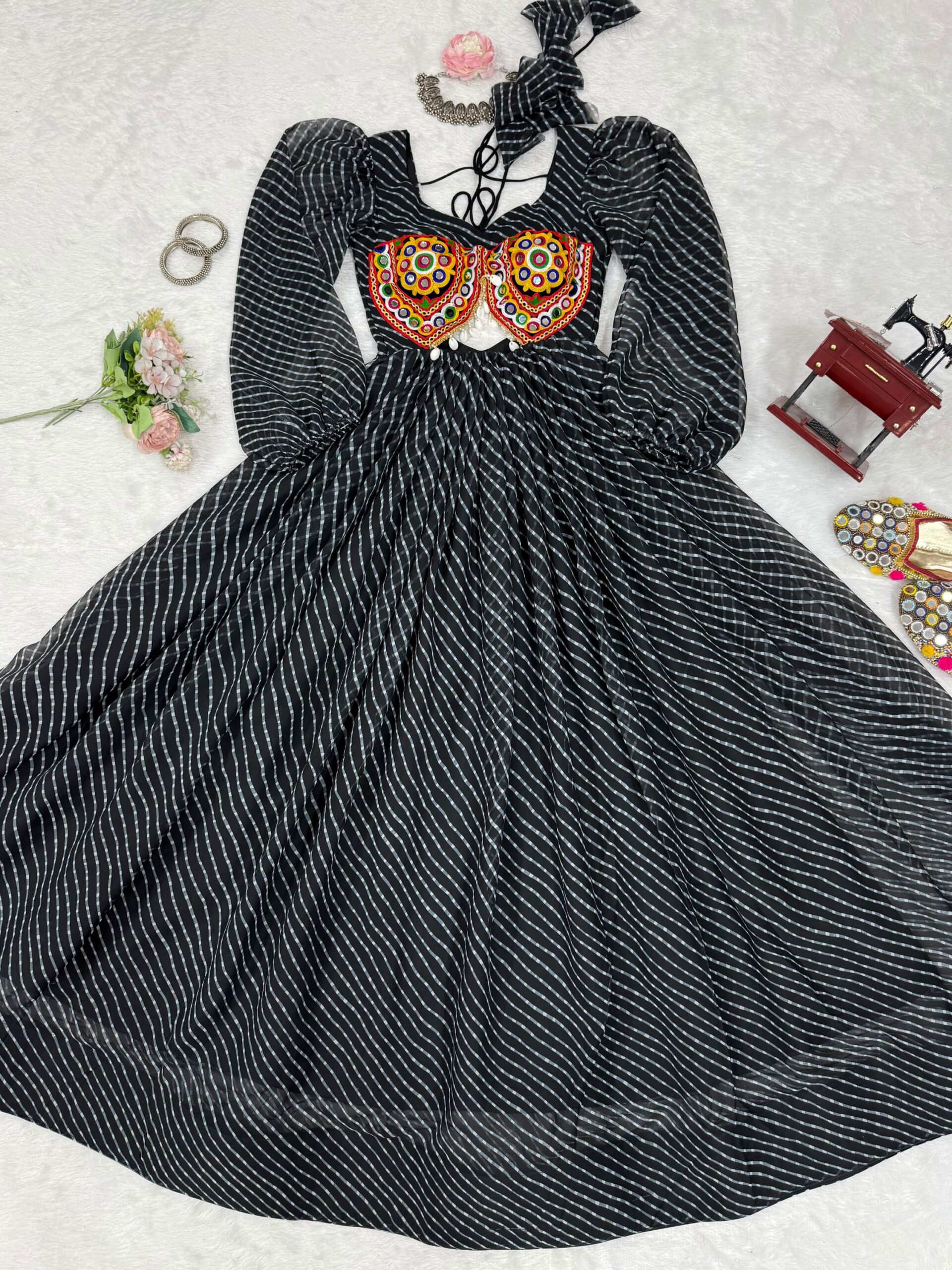 Navratri Special Patch Work Bandhani Kurti - Image 25