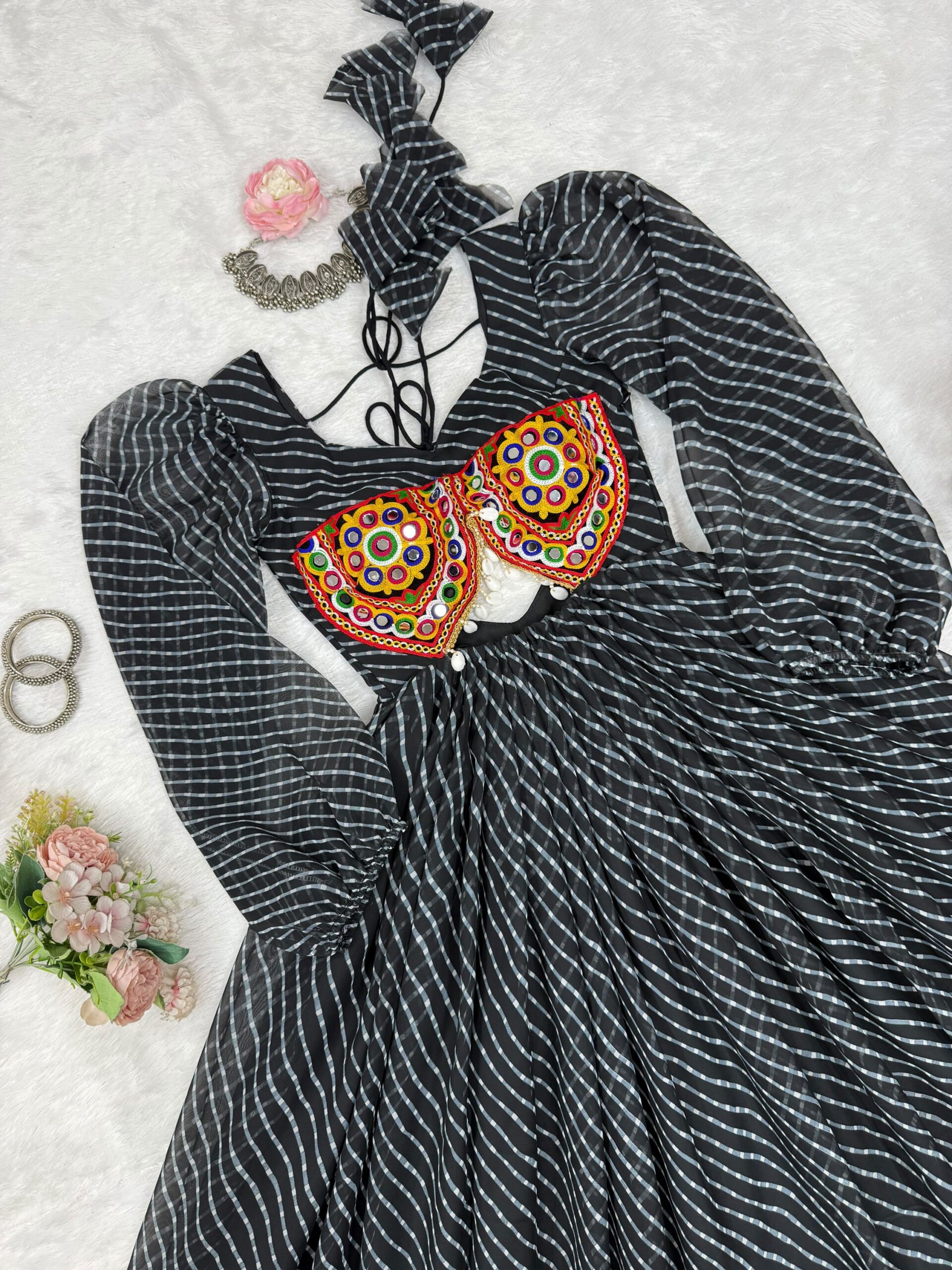 Navratri Special Patch Work Bandhani Kurti - Image 23