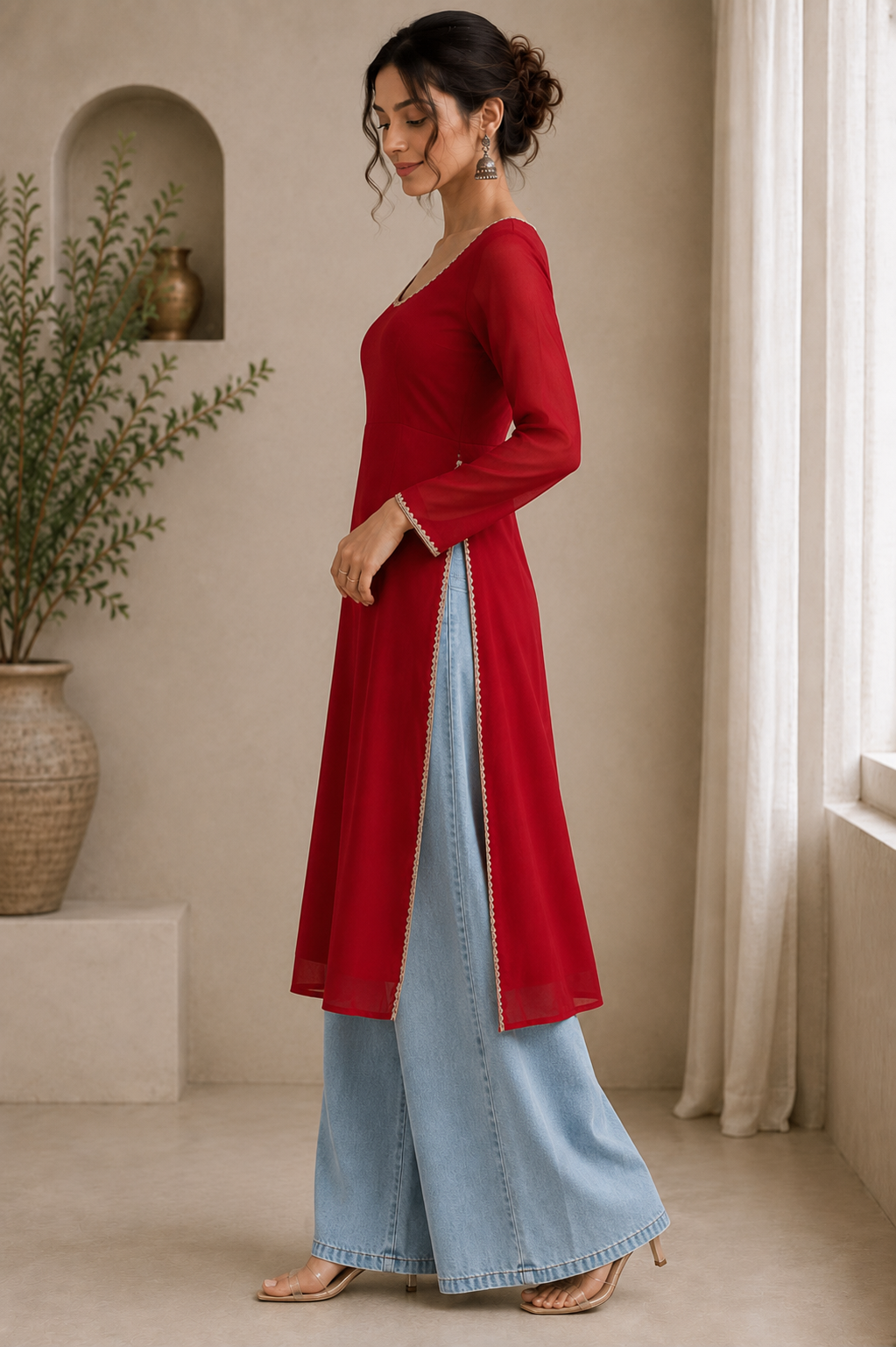 Corset-Style Kurti with Lace Work - Image 2