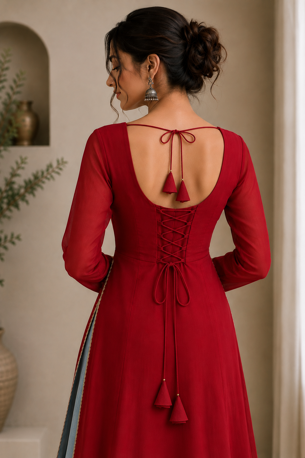 Corset-Style Kurti with Lace Work - Image 3