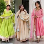 Premium Mirror Work Anarkali Lehenga Set