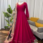 Noor Designer Chinon Silk Gown Set