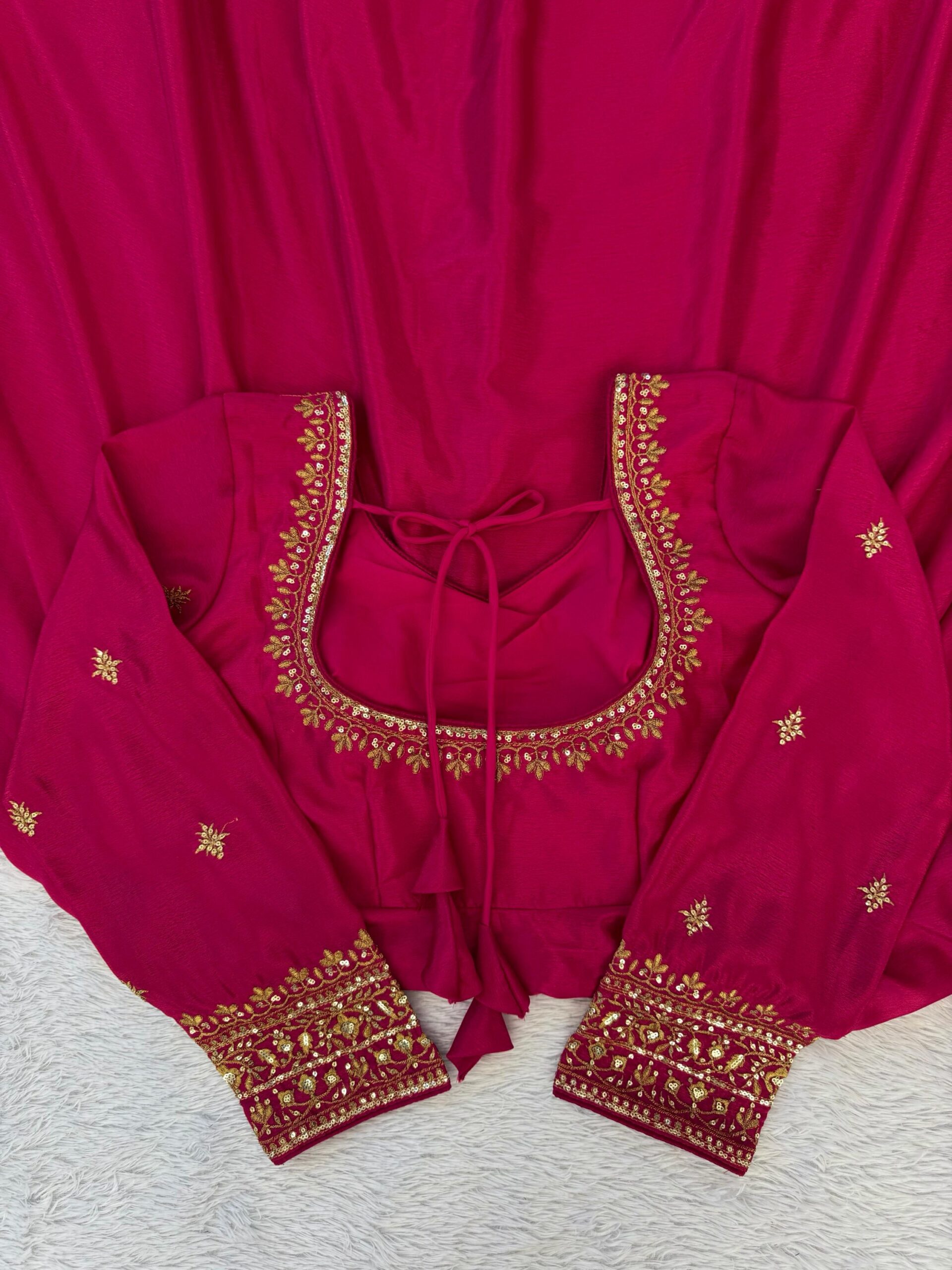 Noor Designer Chinon Silk Gown Set - Image 7