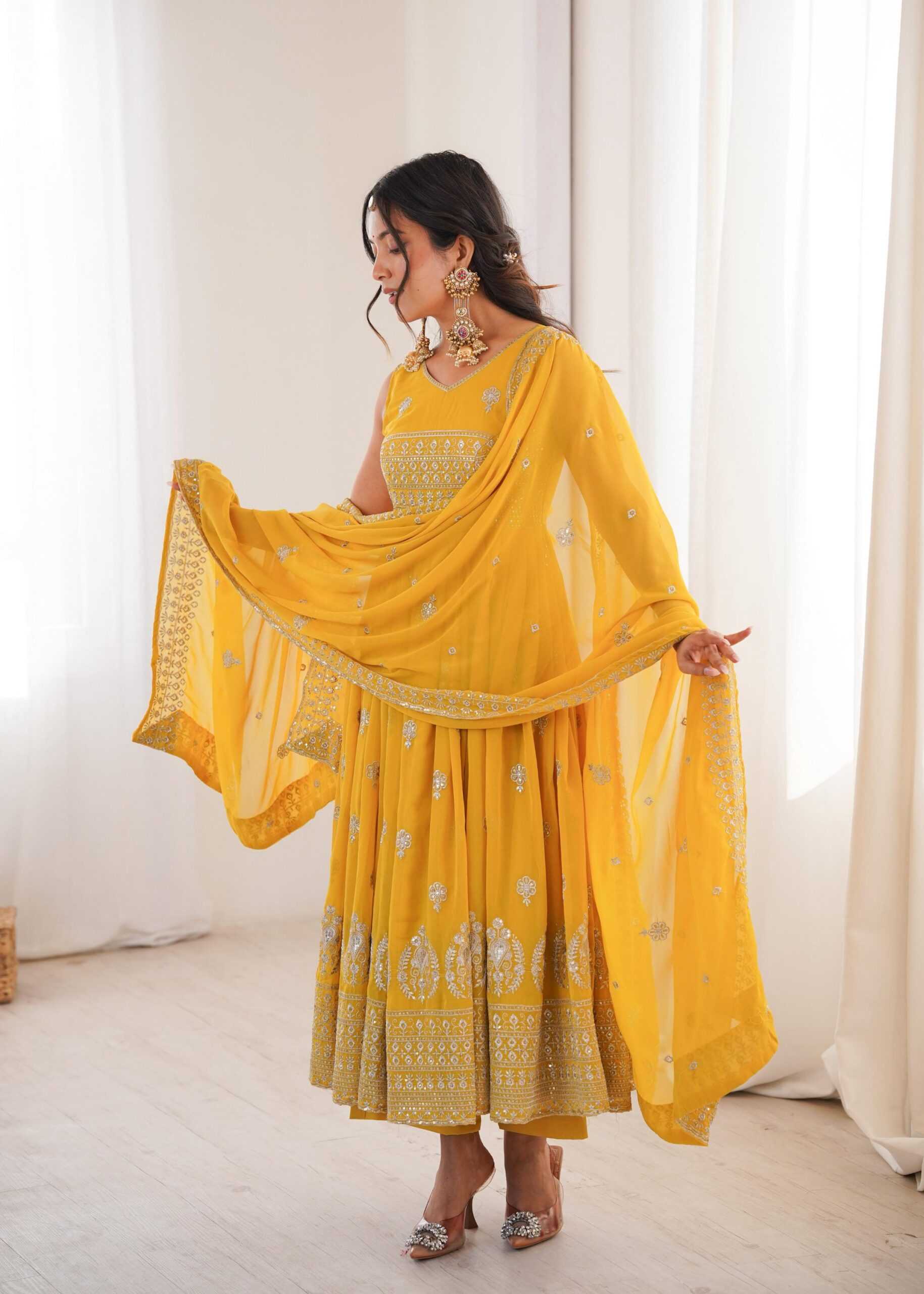 Sunshine Mirrorwork Anarkali Set - Image 2