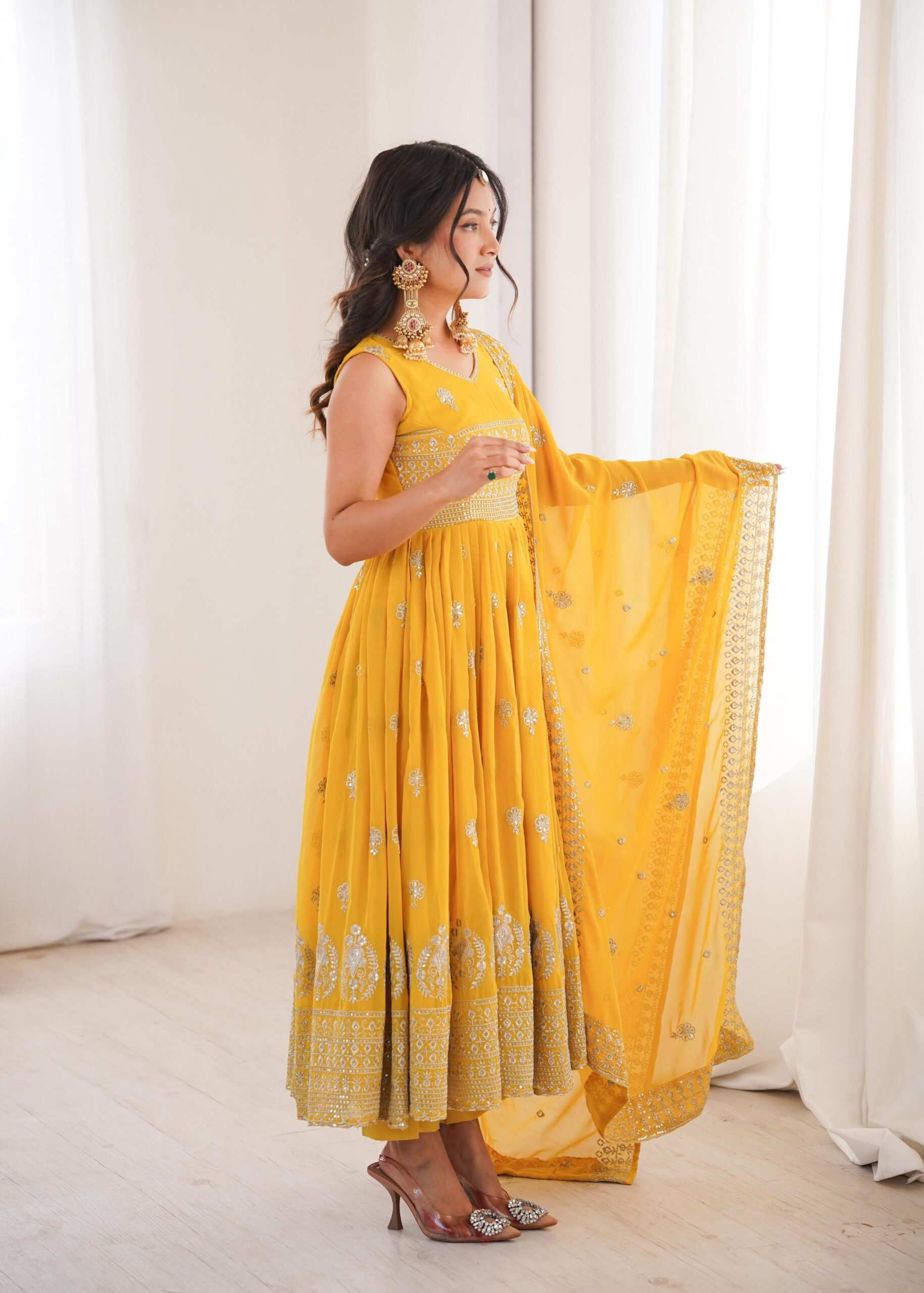 Sunshine Mirrorwork Anarkali Set - Image 4