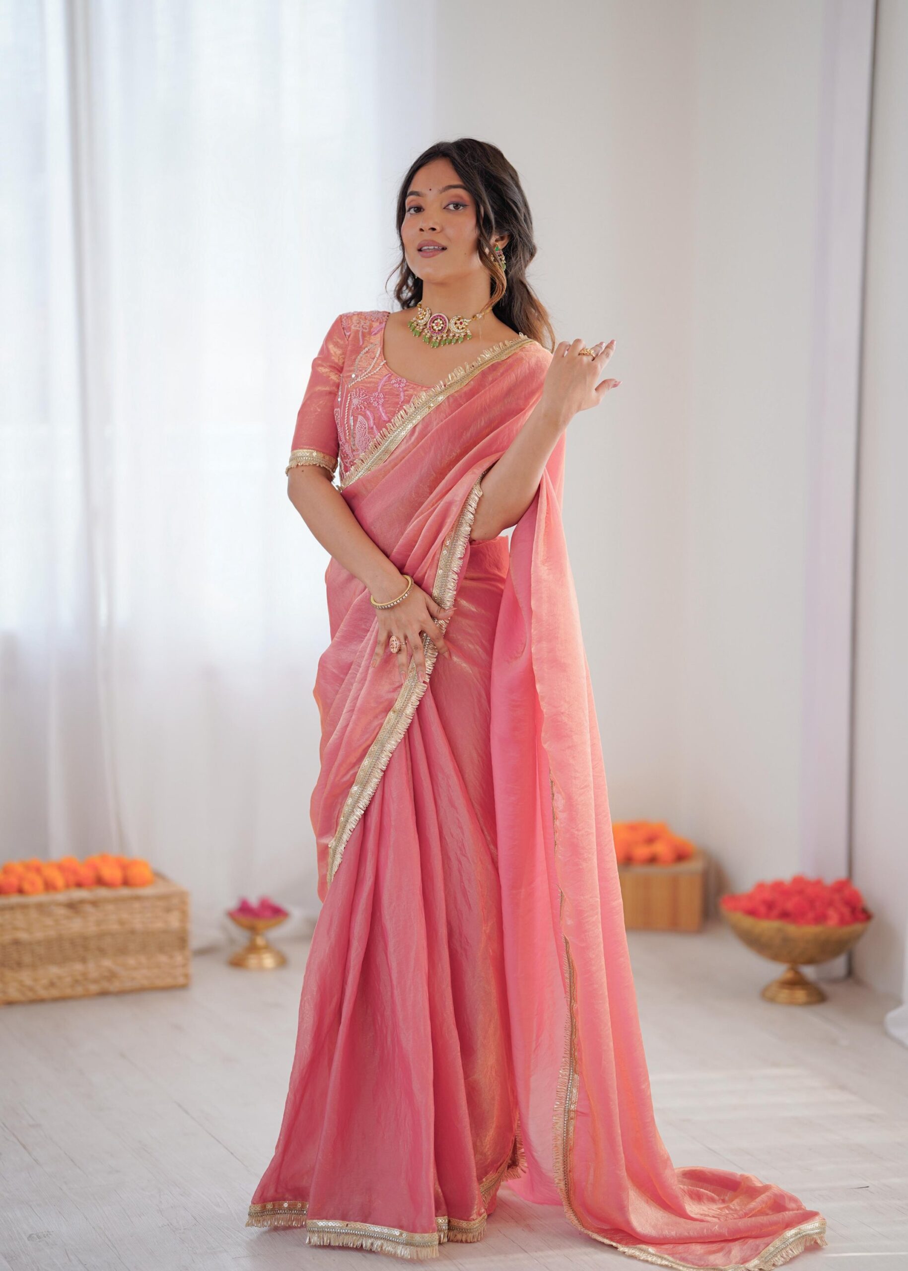 Regal Fendi Silk Ready to Wear Saree - Image 2