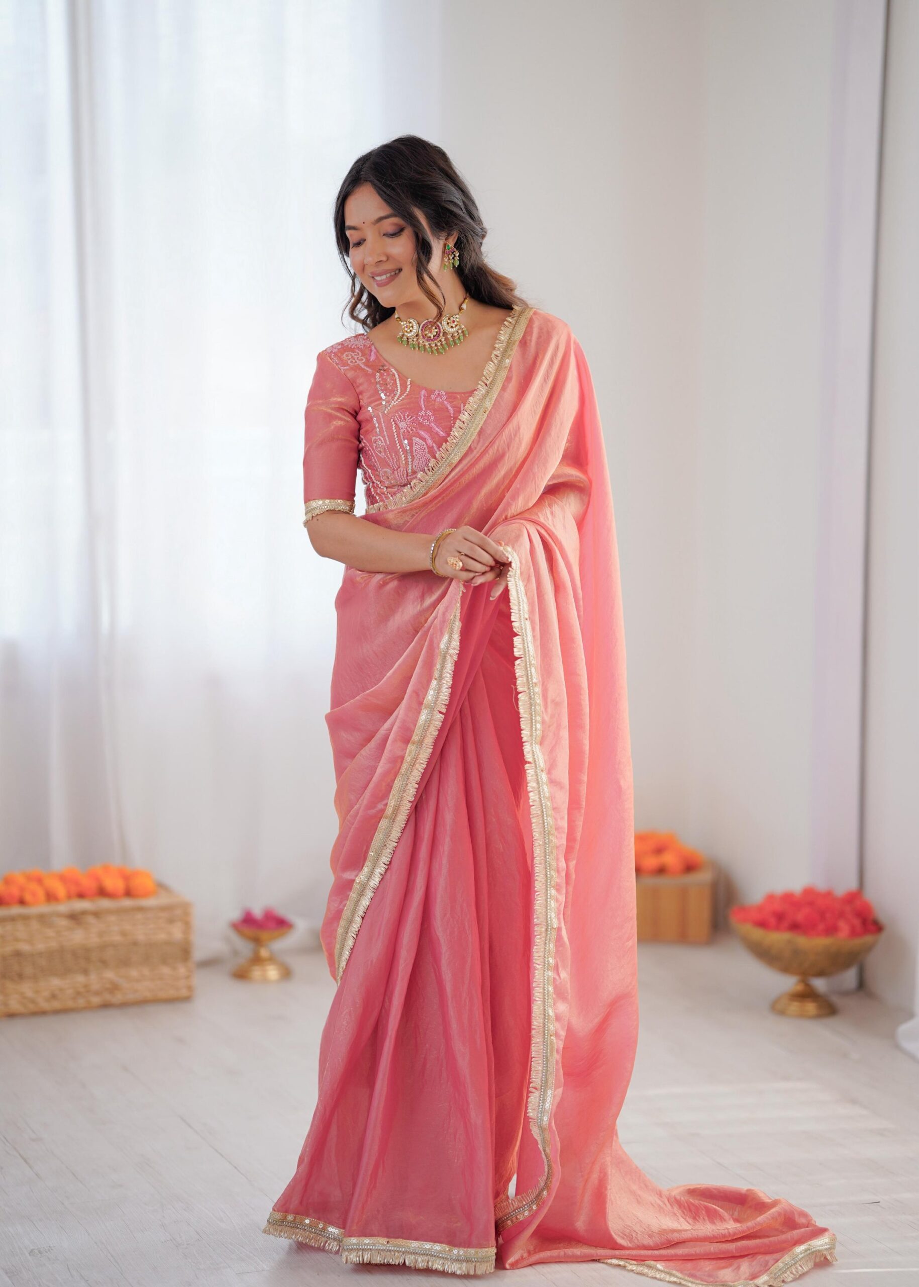 Regal Fendi Silk Ready to Wear Saree - Image 3