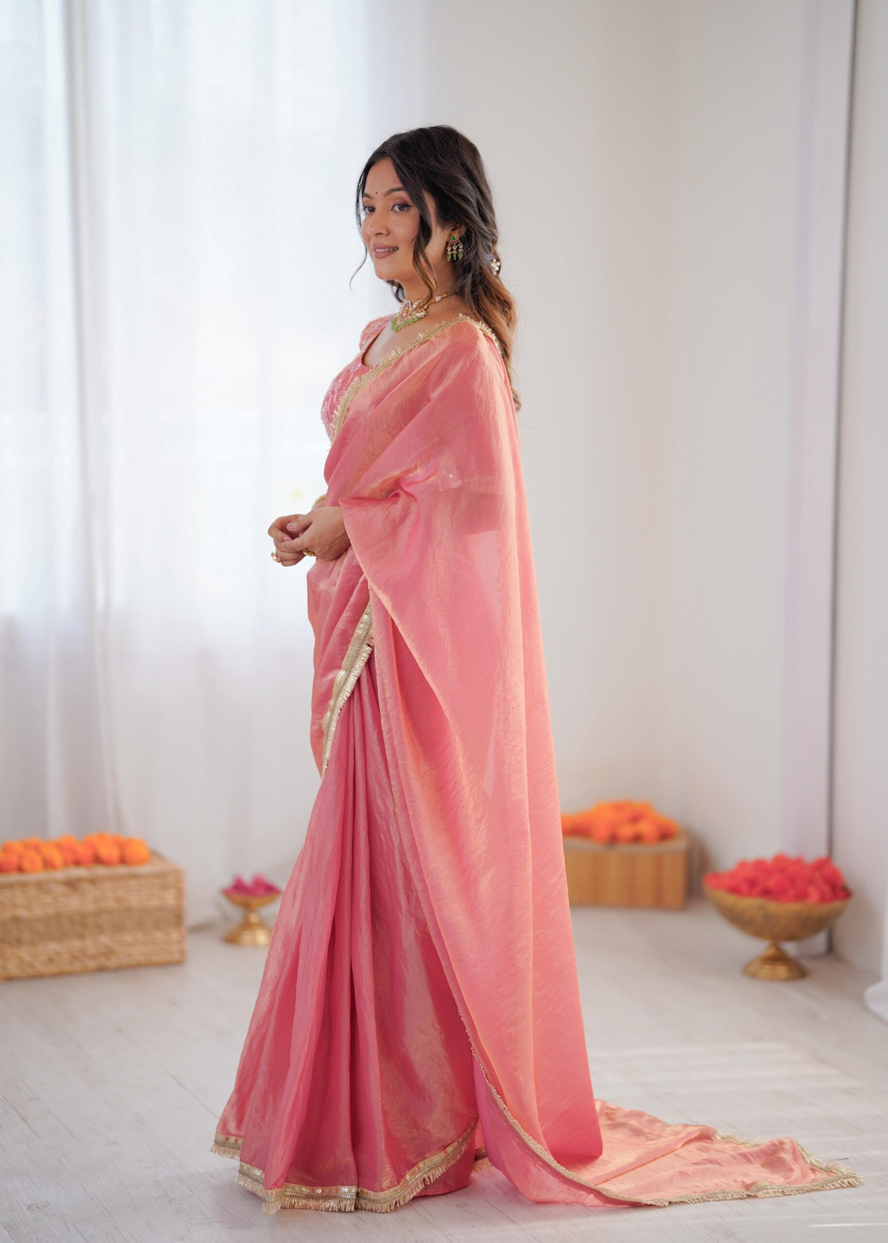 Regal Fendi Silk Ready to Wear Saree - Image 9