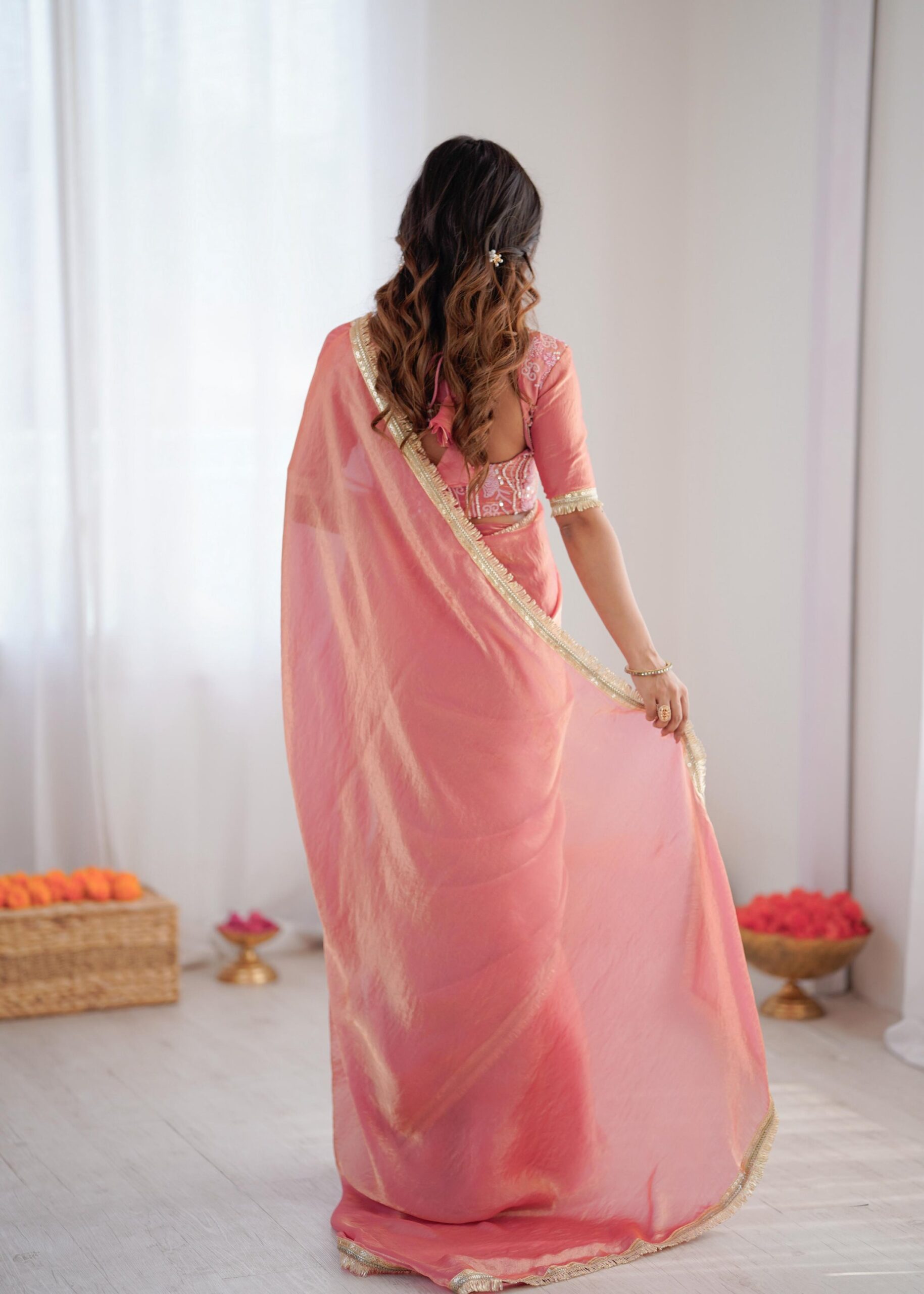 Regal Fendi Silk Ready to Wear Saree - Image 6