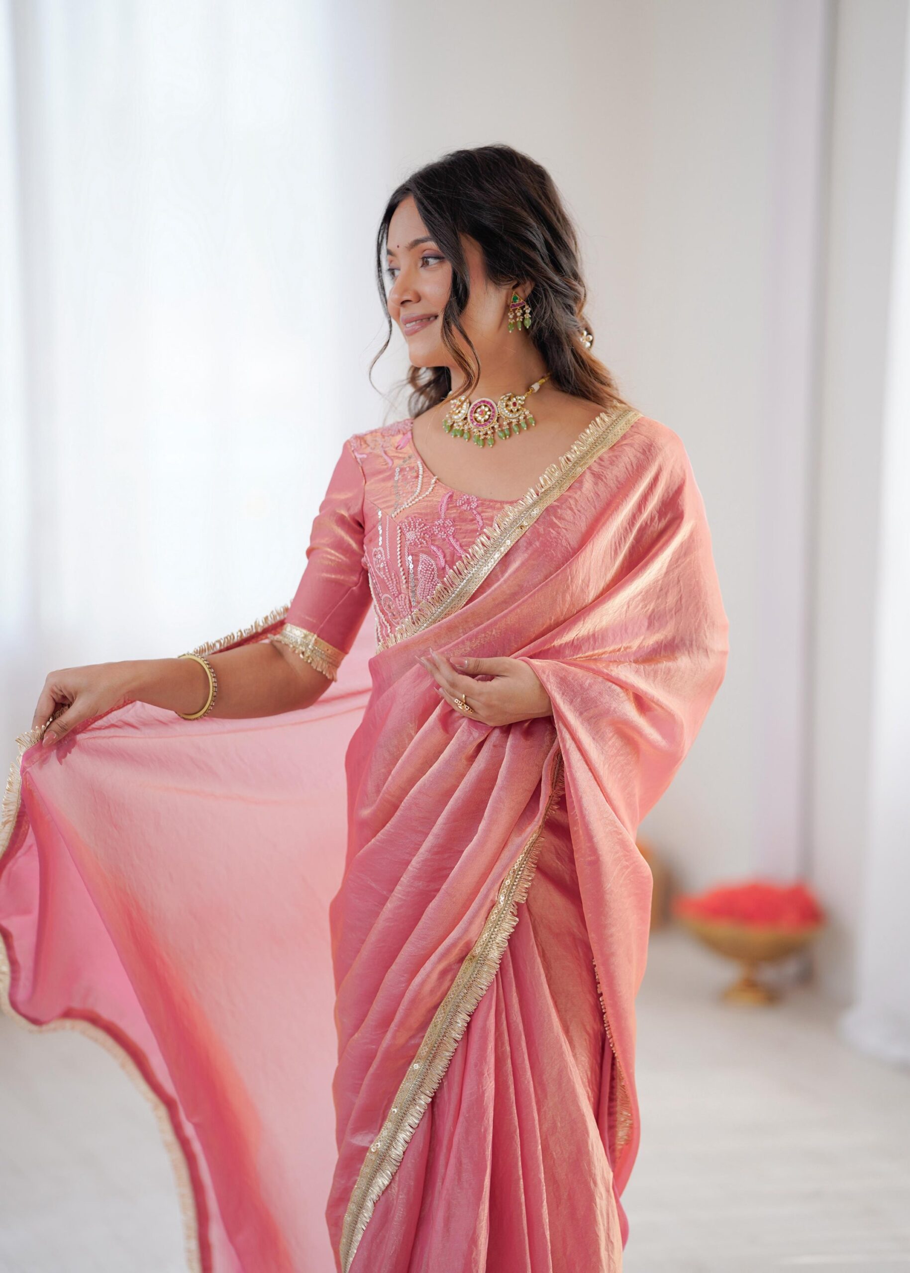 Regal Fendi Silk Ready to Wear Saree - Image 7