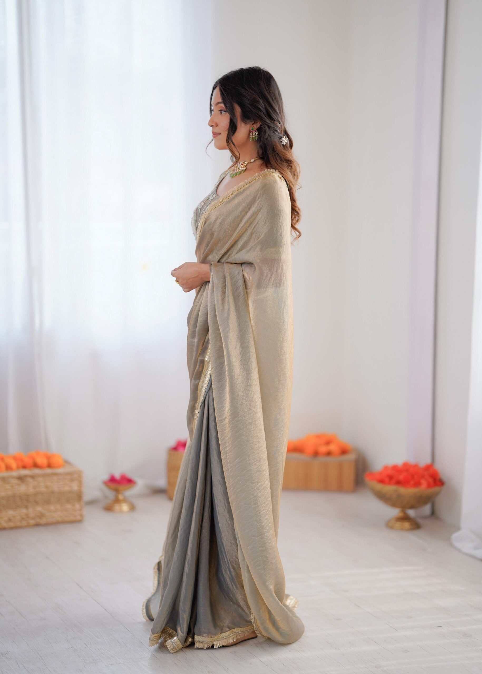 Regal Fendi Silk Ready to Wear Saree - Image 15