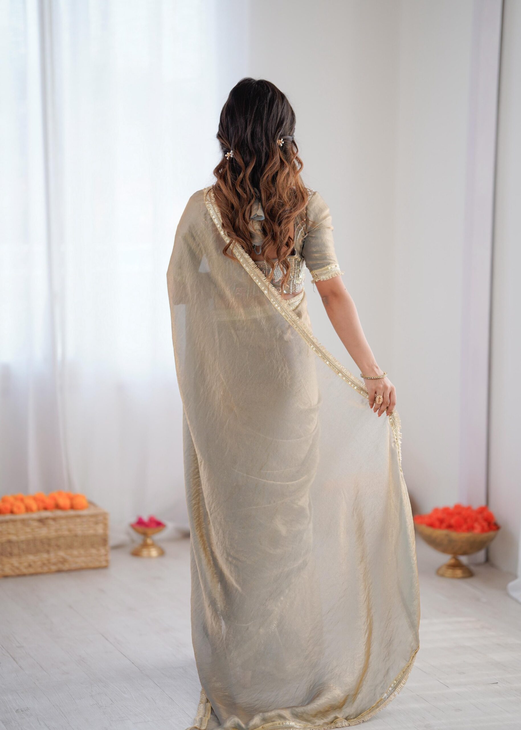 Regal Fendi Silk Ready to Wear Saree - Image 13
