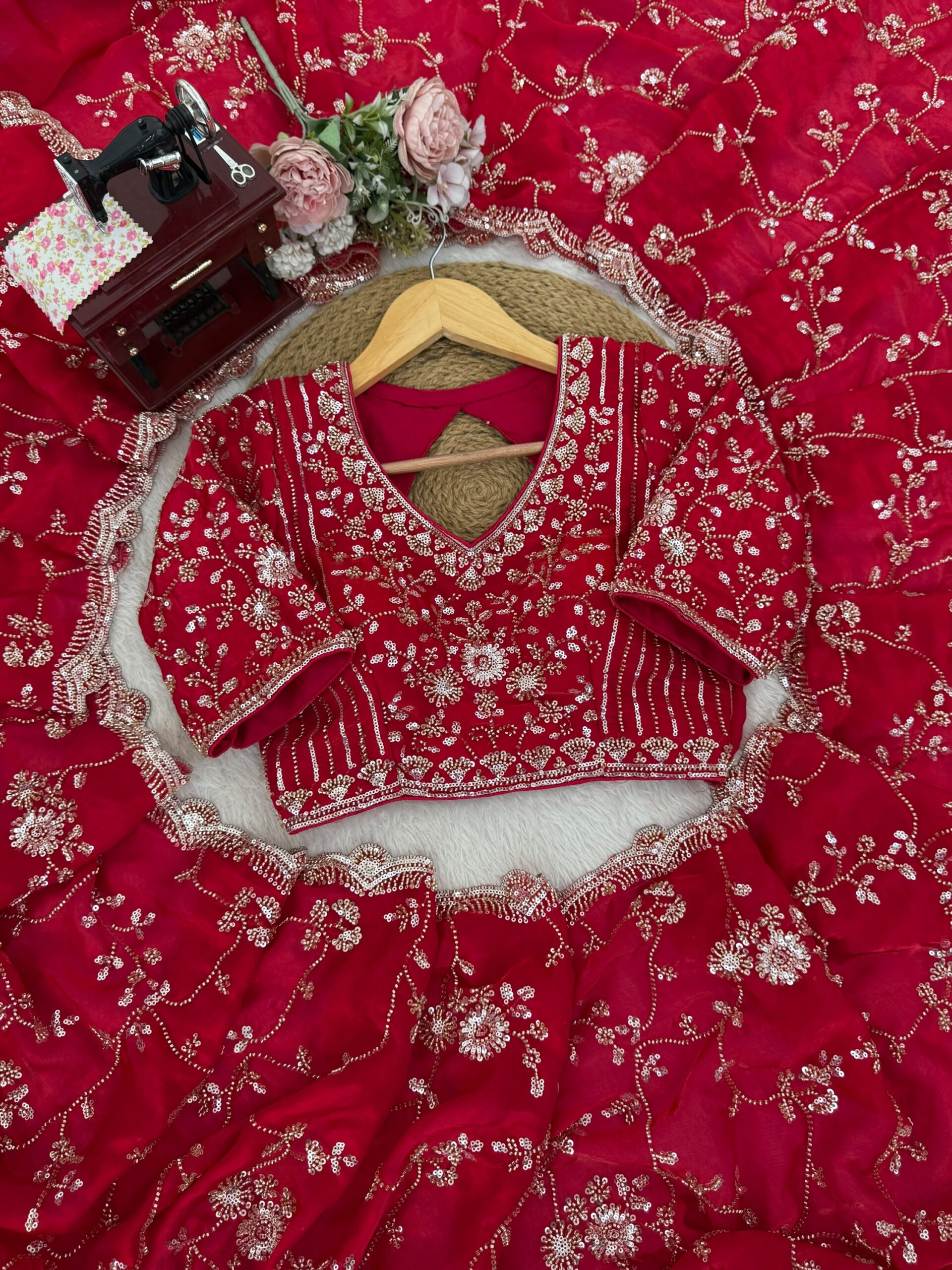 Beads & Sequins Fendi Silk Designer Saree - Image 16