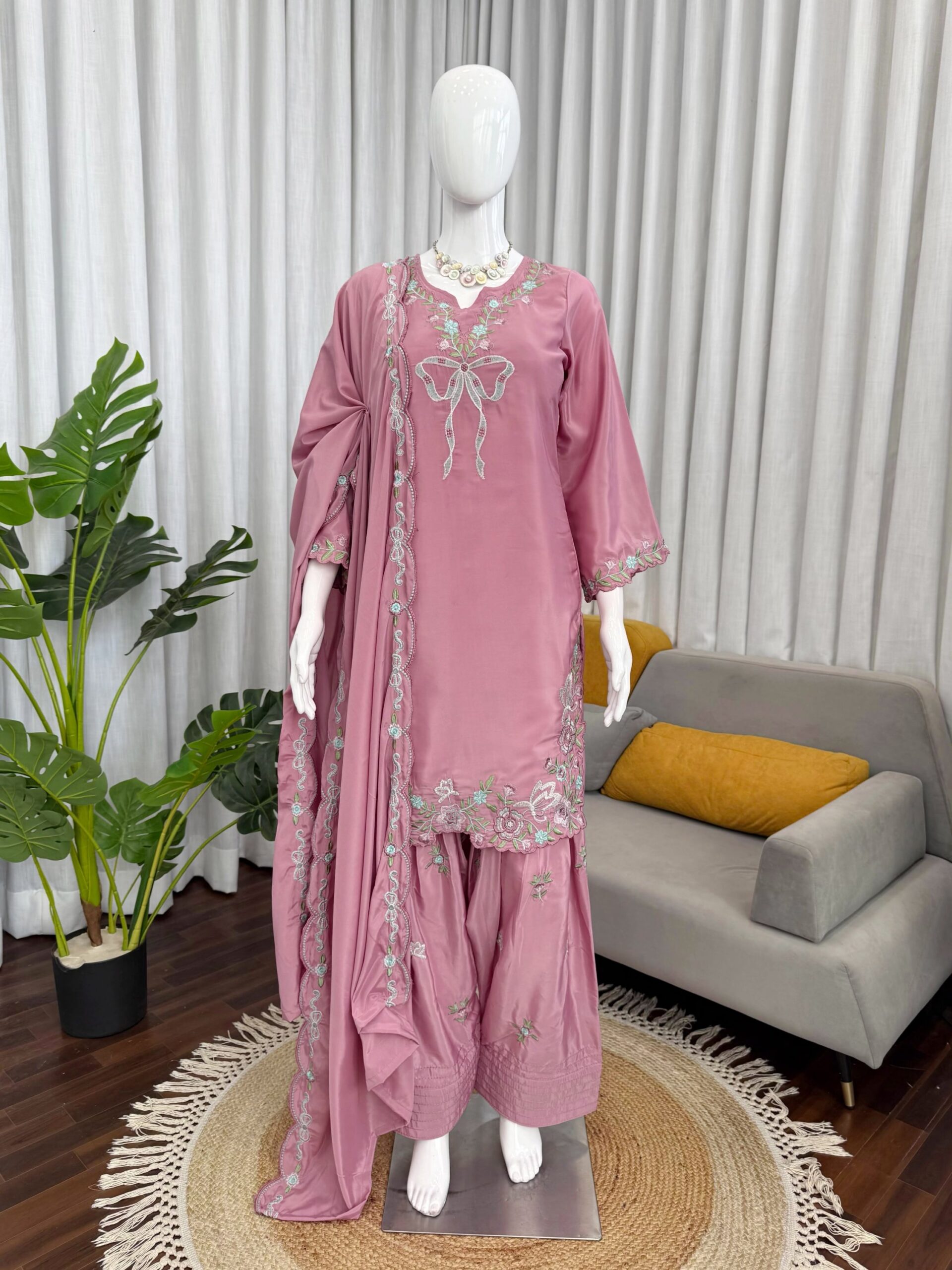 Thread & Sequins Farshi Salwar Set - Image 3