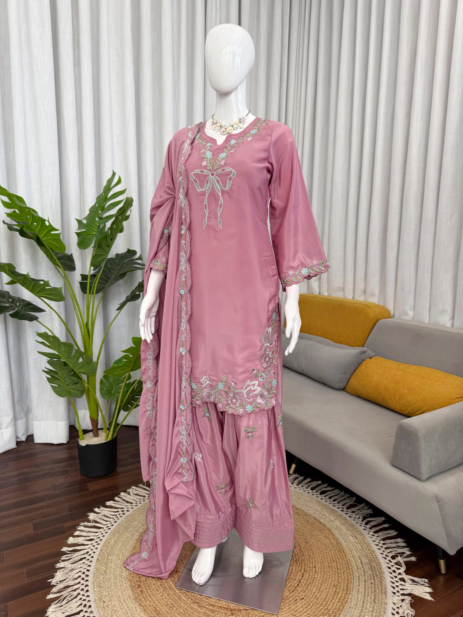 Thread & Sequins Farshi Salwar Set - Image 2