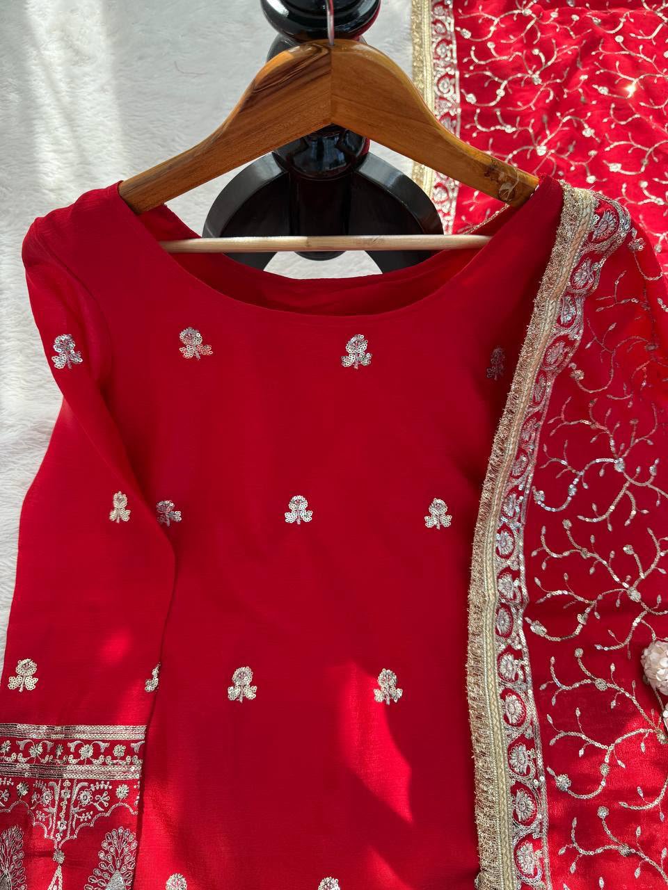 Chinon Silk Thread & Sequins Sharara Set - Image 5