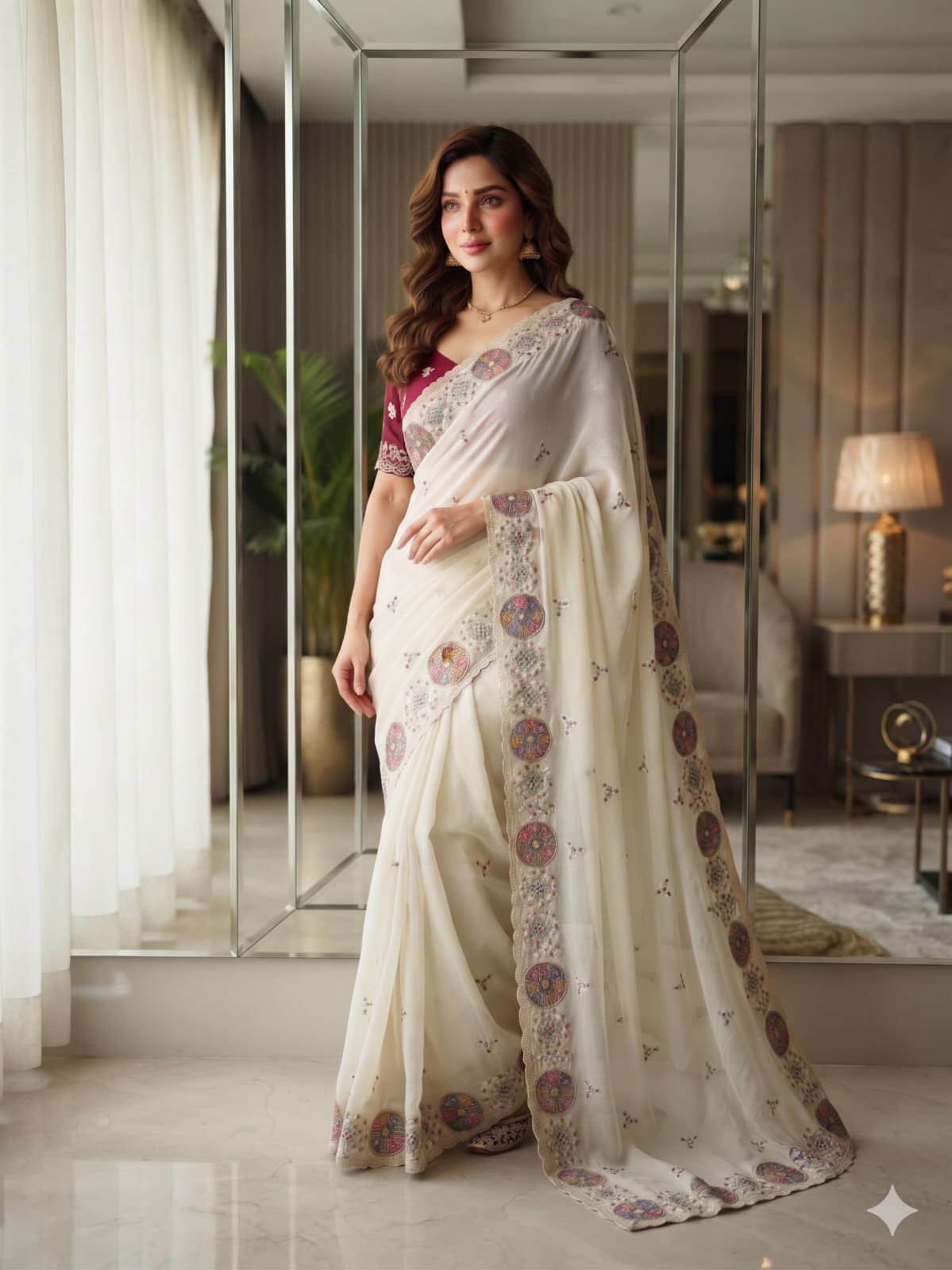 Ruksha – Rich Look Embroidered Silk Saree