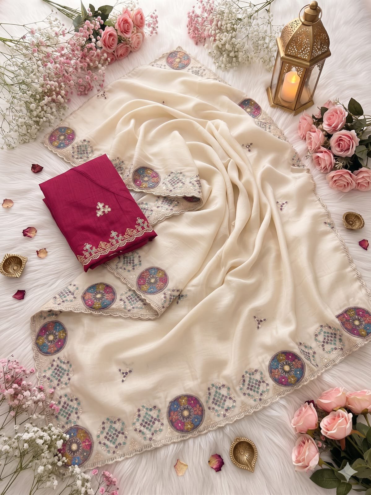 Ruksha – Rich Look Embroidered Silk Saree - Image 2