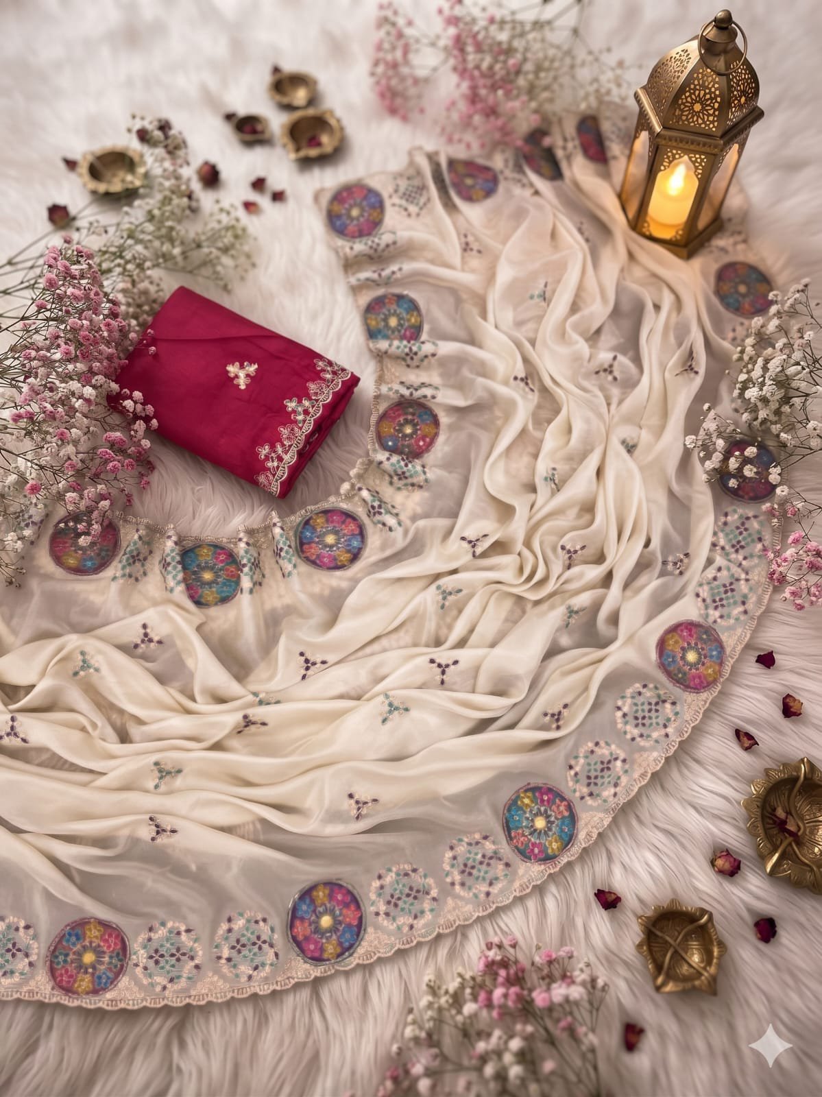 Ruksha – Rich Look Embroidered Silk Saree - Image 3